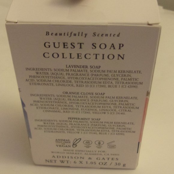 Addison & Gates Guest Soaps Lavender Orange Clove Peppermint New World Market - Picture 4 of 4
